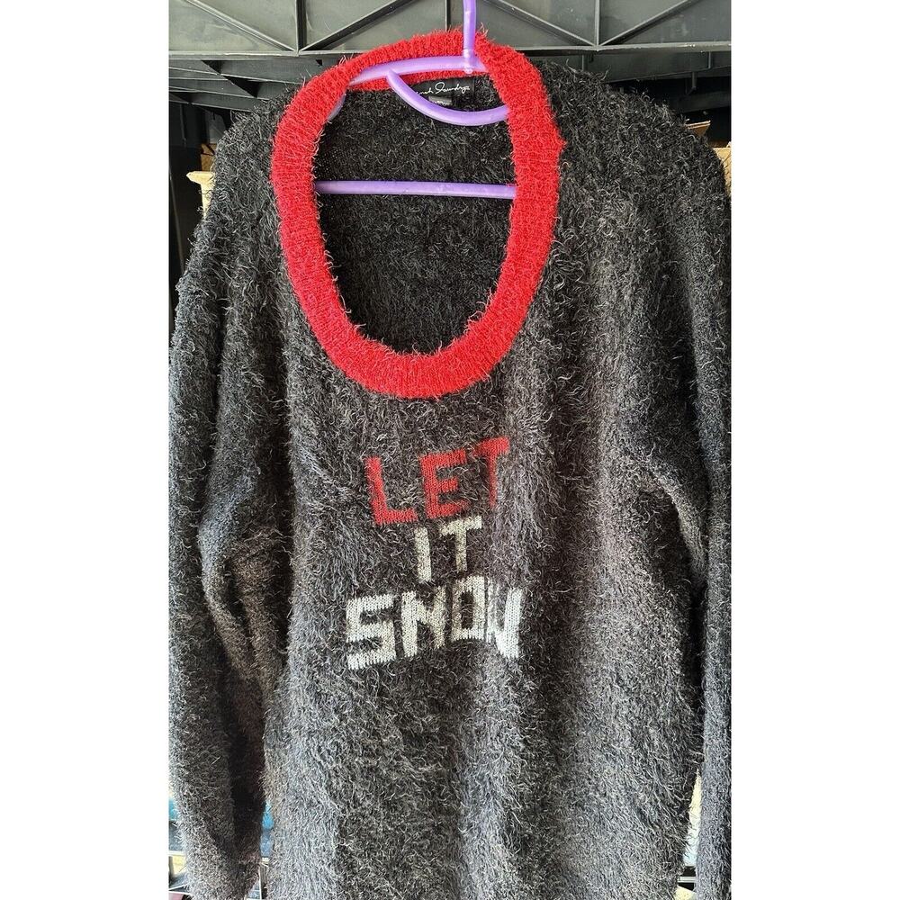 FRENCH LAUNDRY Women's Let it Snow Christmas Holiday Sweater Long Sleeve 3XL